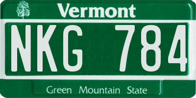 VT license plate NKG784