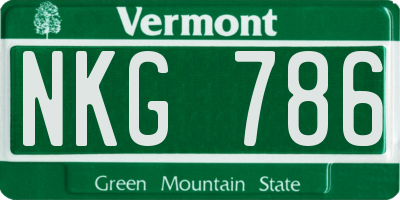 VT license plate NKG786