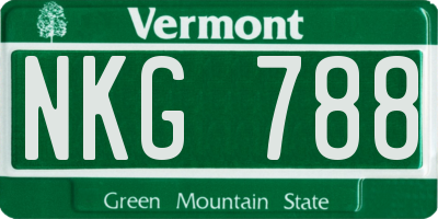 VT license plate NKG788