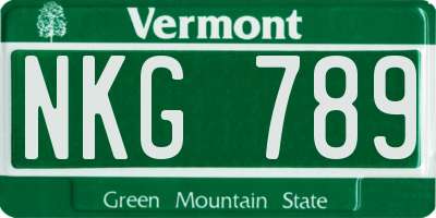 VT license plate NKG789