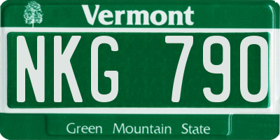 VT license plate NKG790