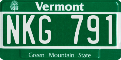 VT license plate NKG791