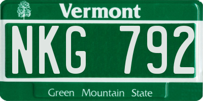 VT license plate NKG792