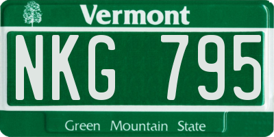 VT license plate NKG795