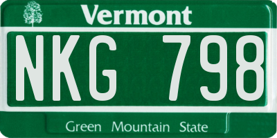 VT license plate NKG798