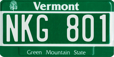 VT license plate NKG801