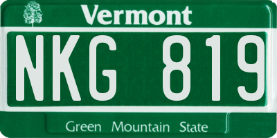 VT license plate NKG819