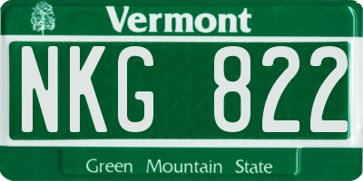 VT license plate NKG822