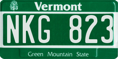 VT license plate NKG823
