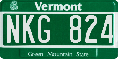 VT license plate NKG824