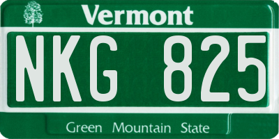 VT license plate NKG825