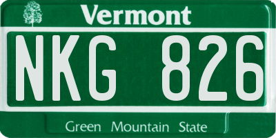 VT license plate NKG826