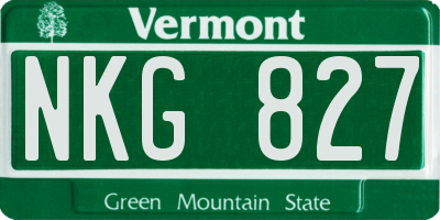 VT license plate NKG827