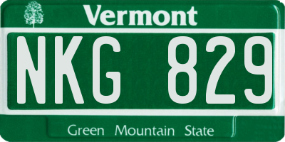 VT license plate NKG829