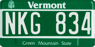 VT license plate NKG834