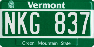 VT license plate NKG837