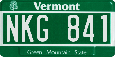 VT license plate NKG841