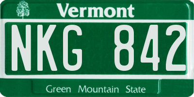 VT license plate NKG842