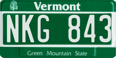 VT license plate NKG843