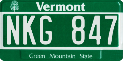 VT license plate NKG847
