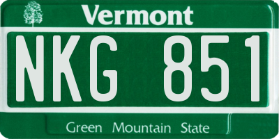 VT license plate NKG851