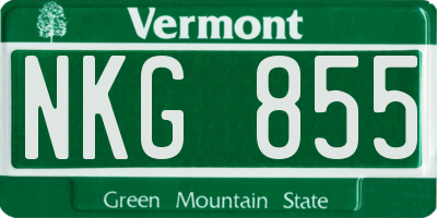 VT license plate NKG855