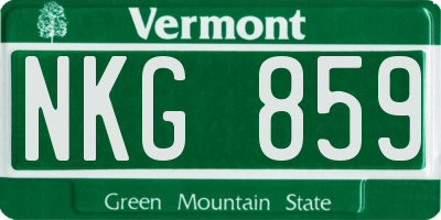 VT license plate NKG859