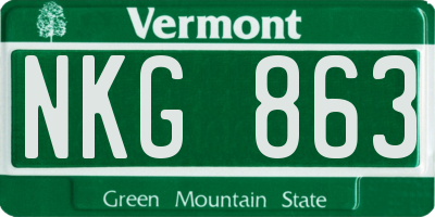 VT license plate NKG863