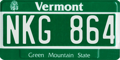 VT license plate NKG864