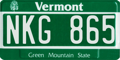 VT license plate NKG865
