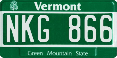 VT license plate NKG866