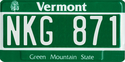 VT license plate NKG871