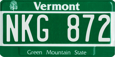 VT license plate NKG872