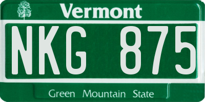 VT license plate NKG875