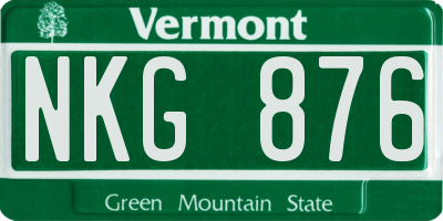 VT license plate NKG876