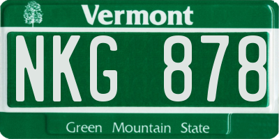 VT license plate NKG878