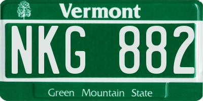 VT license plate NKG882