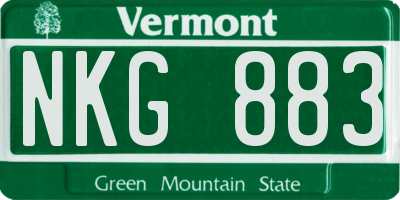 VT license plate NKG883