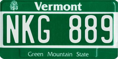 VT license plate NKG889