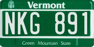 VT license plate NKG891