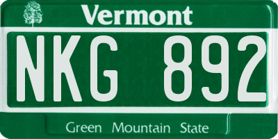 VT license plate NKG892