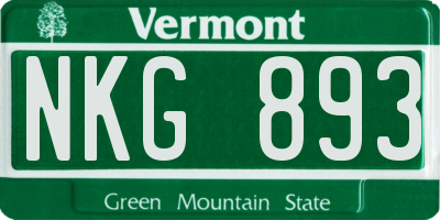 VT license plate NKG893