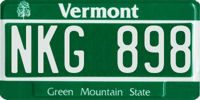 VT license plate NKG898