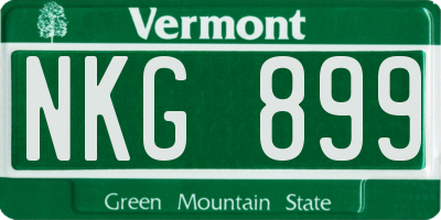 VT license plate NKG899