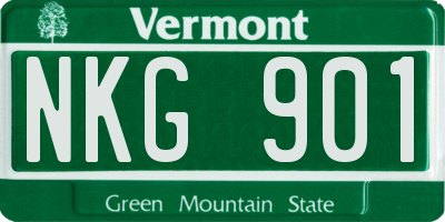 VT license plate NKG901