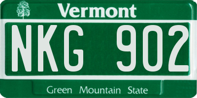 VT license plate NKG902
