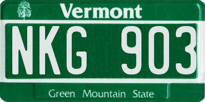 VT license plate NKG903
