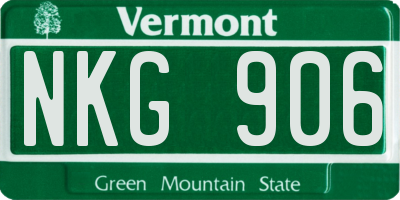 VT license plate NKG906