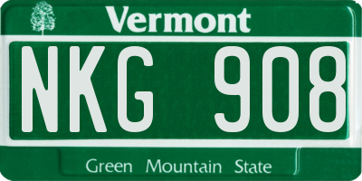 VT license plate NKG908