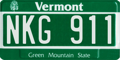 VT license plate NKG911